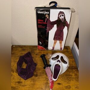 Kids glitter Ghost face costume